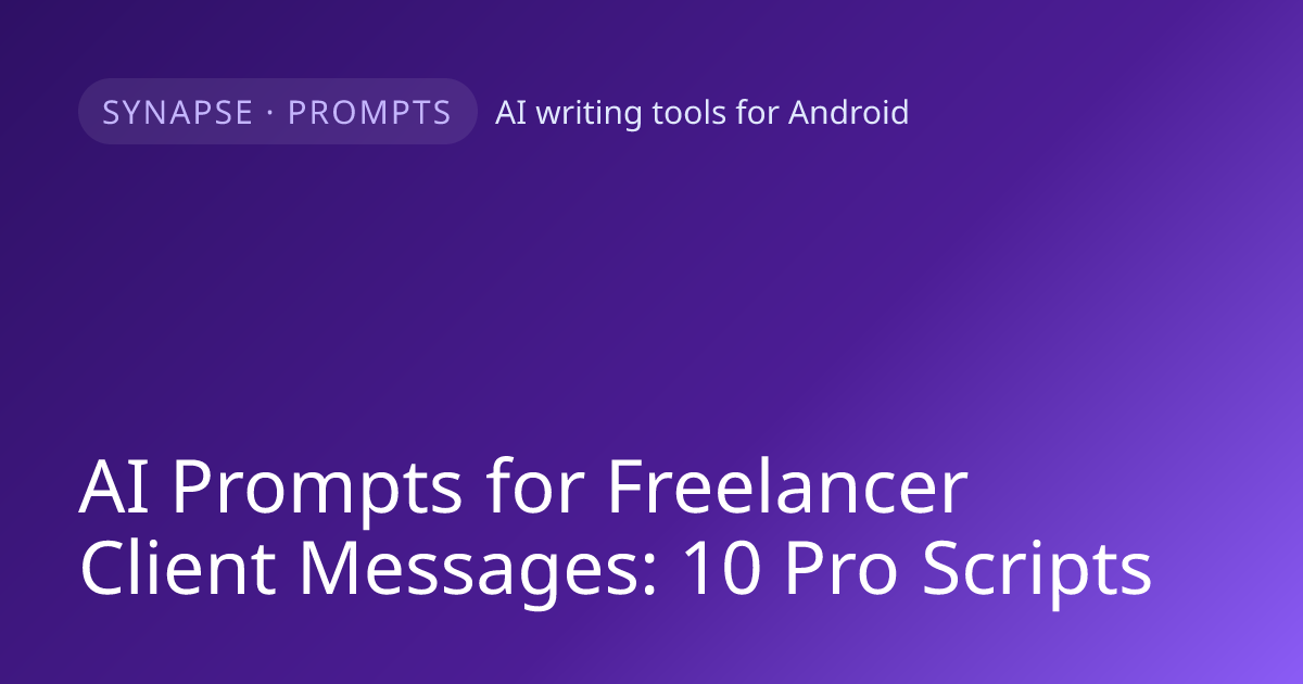 AI Prompts for Freelancer Client Messages: 10 Pro Scripts