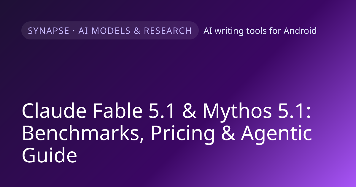 Claude Fable 5.1 & Mythos 5.1: Benchmarks, Pricing & Agentic Guide