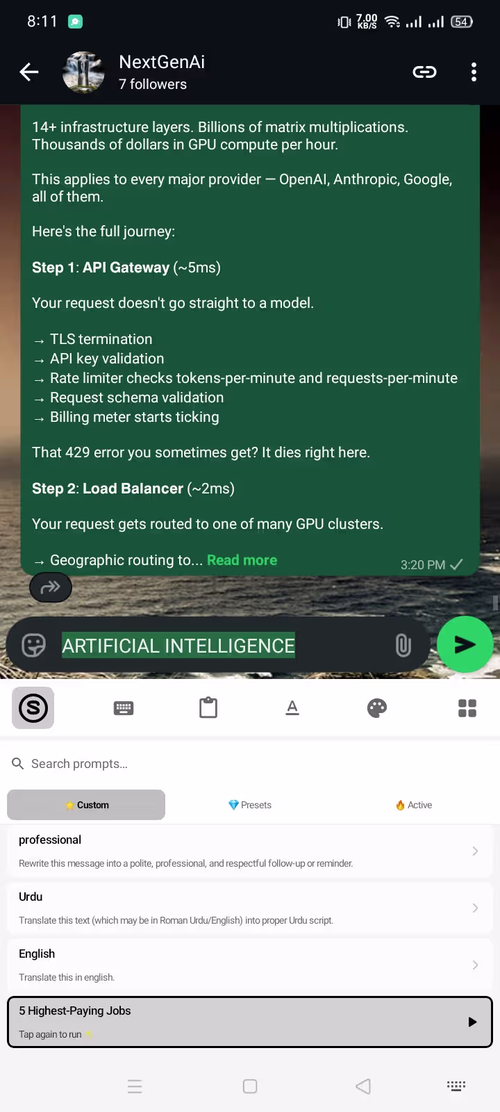 Synapse AI Keyboard in WhatsApp